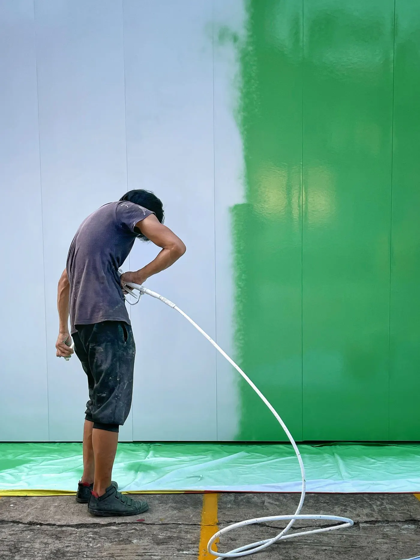 Latex spuiten van een wand